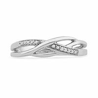 0.05 CT. T.W. Diamond Split Shank Waves Ring in Sterling Silver|Peoples Jewellers