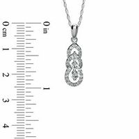 0.50 CT. T.W. Diamond Three Stone Drop Pendant in 10K White Gold|Peoples Jewellers