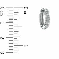 0.25 CT. T.W. Diamond Hoop Earrings in 10K White Gold|Peoples Jewellers