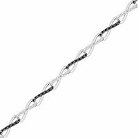 0.50 CT. T.W. Enhanced Black and White Diamond Infinity Link Bracelet in Sterling Silver|Peoples Jewellers