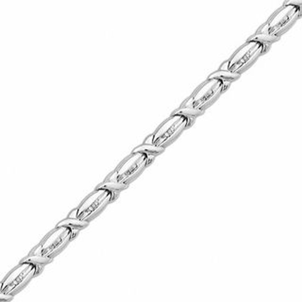 0.25 CT. T.W. Baguette Diamond "X" Style Bracelet in Sterling Silver|Peoples Jewellers