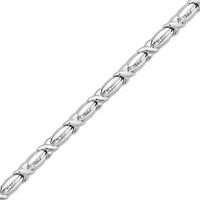 0.25 CT. T.W. Baguette Diamond "X" Style Bracelet in Sterling Silver|Peoples Jewellers