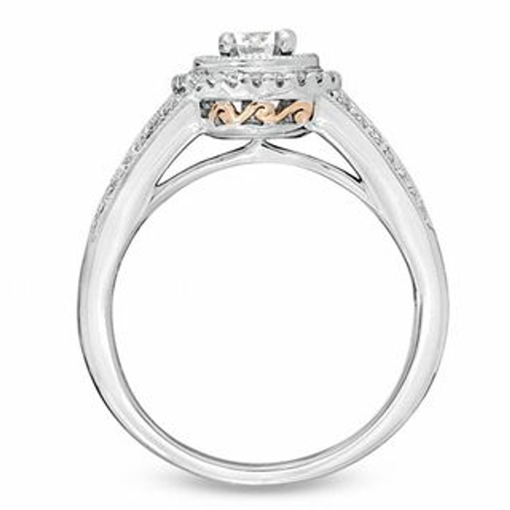 0.60 CT. T.W. Diamond Split Shank Engagement Ring in 14K White Gold|Peoples Jewellers