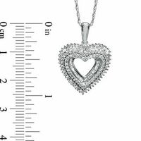 0.75 CT. T.W. Round and Baguette Diamond Heart Pendant in Sterling Silver|Peoples Jewellers