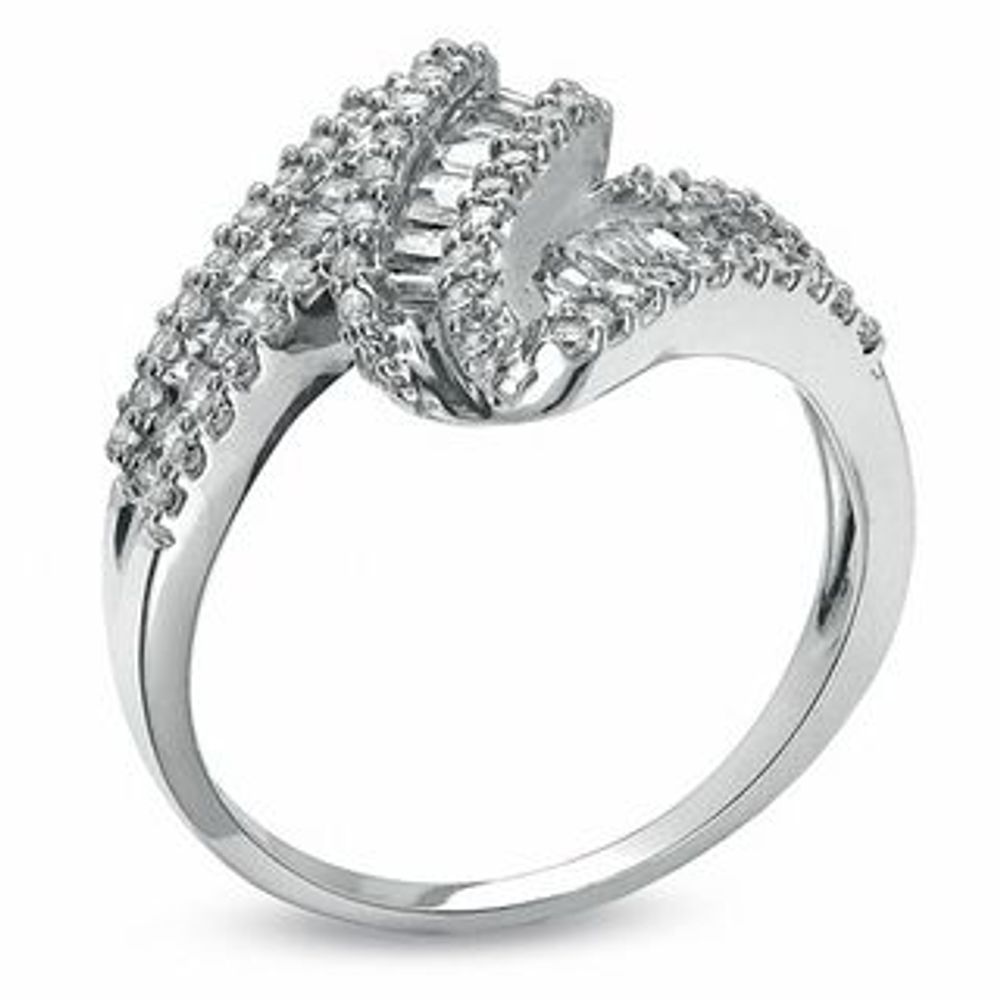 0.75 CT. T.W. Diamond Zig-Zag Ring in 10K White Gold|Peoples Jewellers