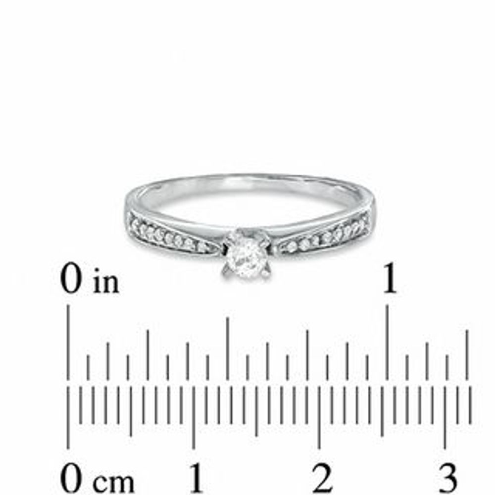 0.20 CT. T.W. Diamond Solitaire Promise Ring in 10K White Gold|Peoples Jewellers