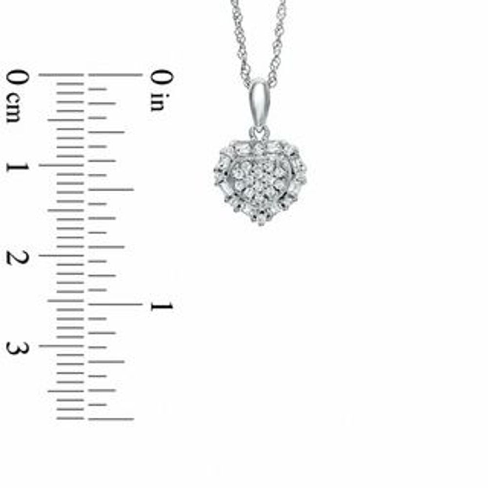 0.16 CT. T.W. Diamond Heart Frame Pendant in 10K White Gold|Peoples Jewellers