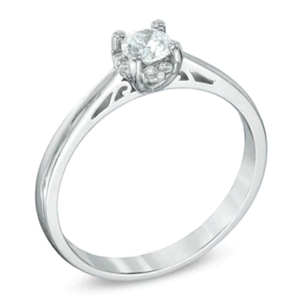 CT. T.W. Canadian Certified Diamond Engagement Ring in 14K White Gold (I/I1)|Peoples Jewellers