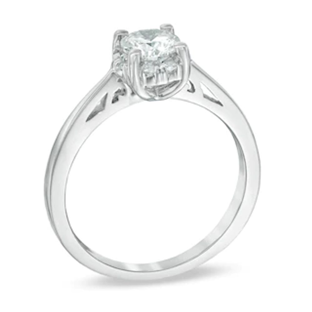 0.70 CT. T.W. Certified Canadian Diamond Frame Engagement Ring in 14K White Gold (I/I1)|Peoples Jewellers
