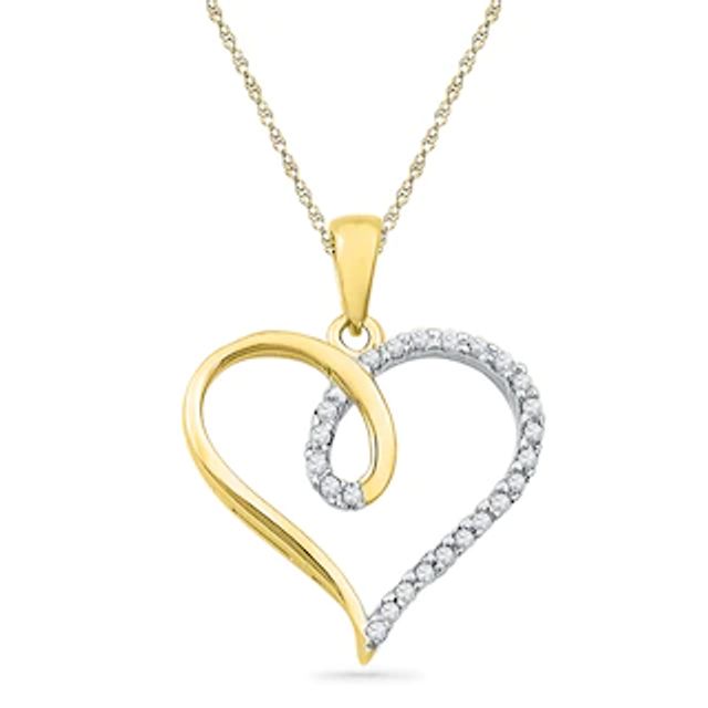 Peoples Jewellers 0.12 CT. T.W. Diamond Loop Heart Pendant in 10K