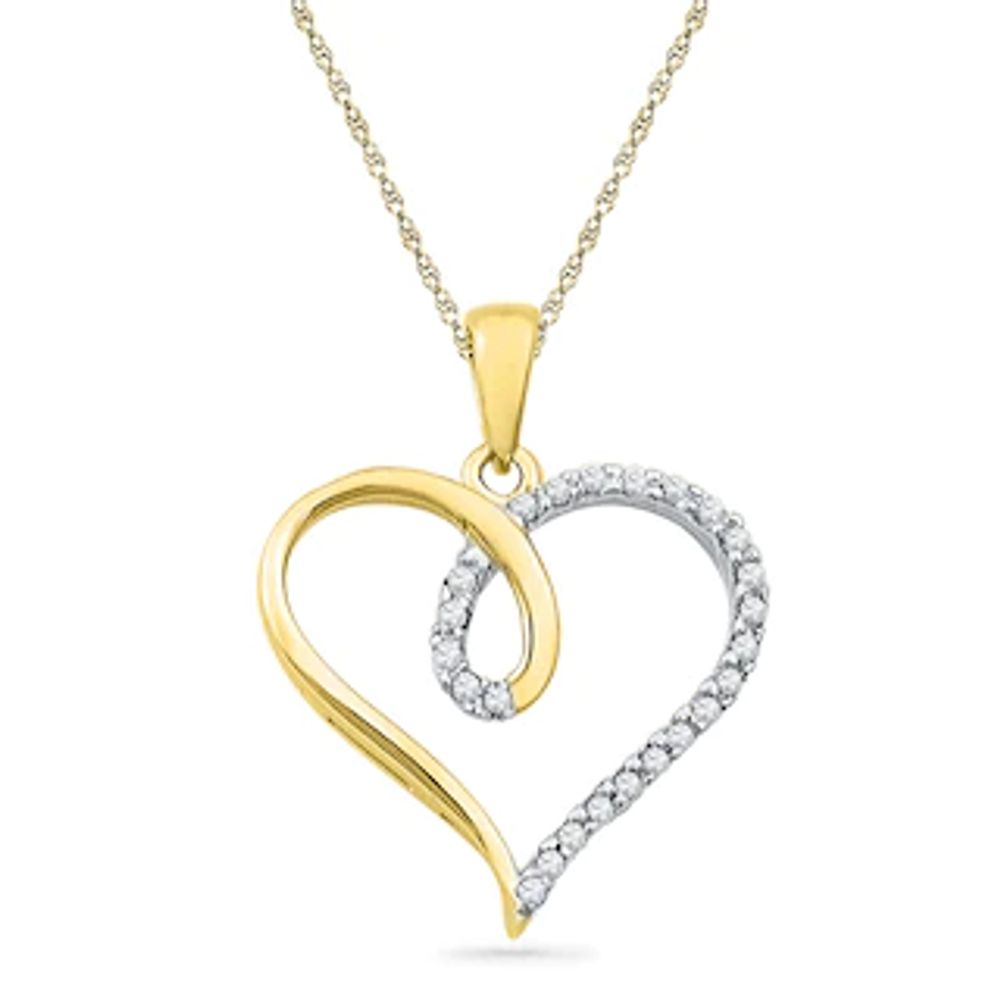 0.12 CT. T.W. Diamond Loop Heart Pendant in 10K Gold|Peoples Jewellers