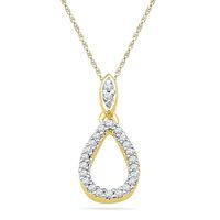 0.12 CT. T.W. Diamond Open Teardrop Pendant in 10K Gold|Peoples Jewellers