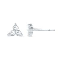 0.20 CT. T.W. Diamond Three Stone Stud Earrings in 10K White Gold|Peoples Jewellers