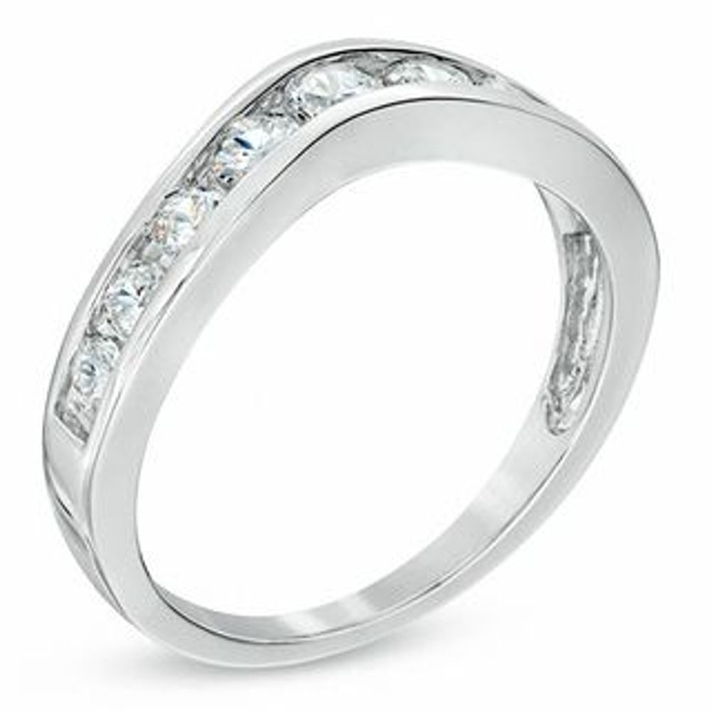 0.70 CT. T.W. Diamond Contour Wedding Band in 14K White Gold|Peoples Jewellers