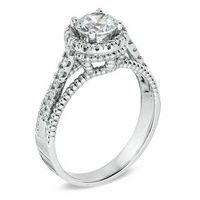 1.05 CT. T.W. Certified Canadian Diamond Split Shank Engagement Ring in 14K White Gold (I/I1)|Peoples Jewellers