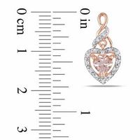 5.0mm Heart-Shaped Morganite and 0.12 CT. T.W. Diamond Earrings in 10K Rose Gold|Peoples Jewellers