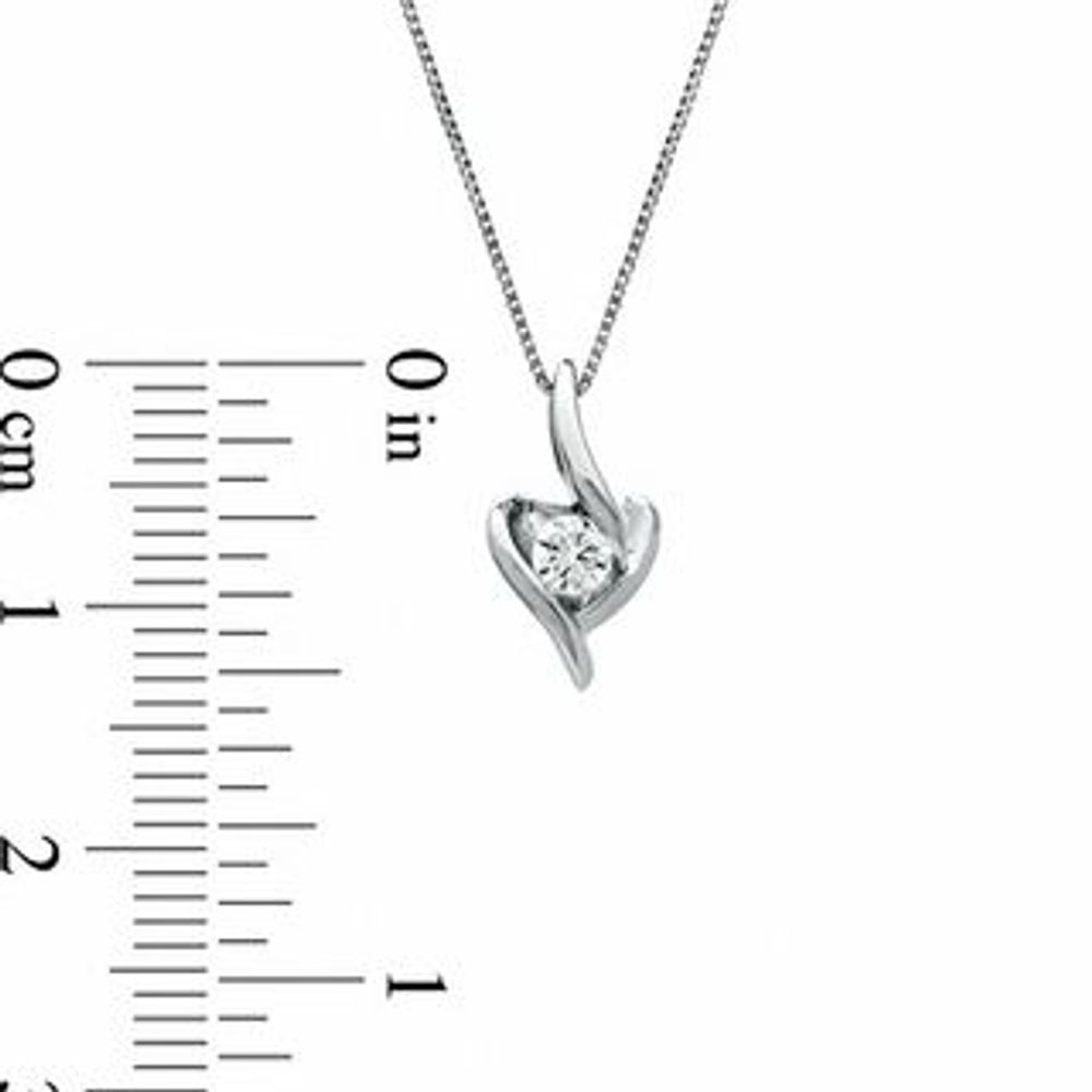 Sirena™ 0.12 CT. Diamond Solitaire Pendant in 10K White Gold|Peoples Jewellers