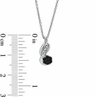 0.15 CT. T.W. Enhanced Black and White Diamond Cluster Flame Pendant in Sterling Silver|Peoples Jewellers