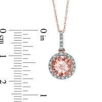 8.0mm Morganite and Diamond Accent Pendant in 10K Rose Gold|Peoples Jewellers