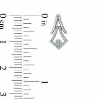 0.12 CT. T.W. Diamond Bell Drop Earrings in Sterling Silver|Peoples Jewellers