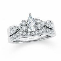 1.00 CT. T.W. Marquise Diamond Bridal Set in 14K White Gold|Peoples Jewellers