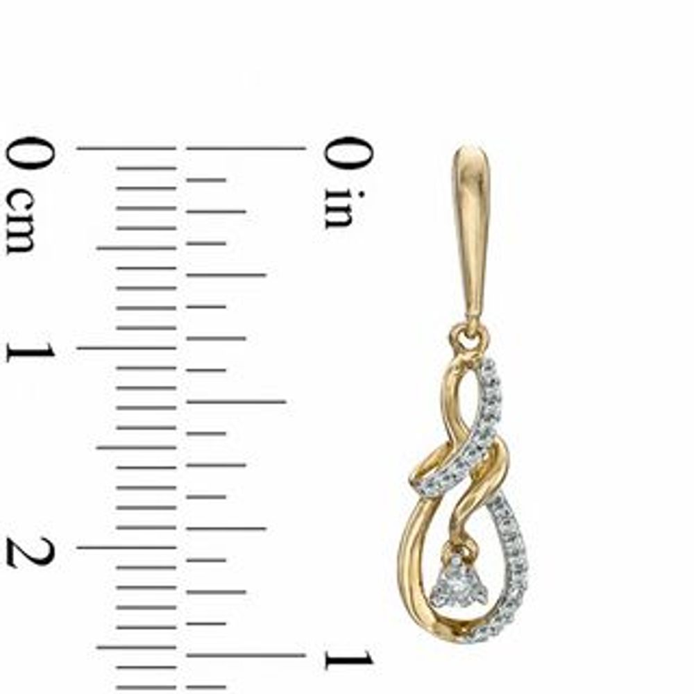 0.10 CT. T.W. Diamond Infinity Symbol Drop Earrings in 10K Gold|Peoples Jewellers