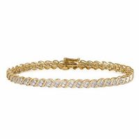 CT. T.W. Diamond Cascading Tennis Bracelet in 10K Gold