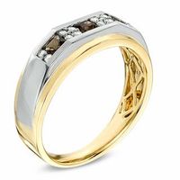 Men's Smoky Quartz and 0.18 CT. T.W. Diamond Ring in 10K Two-Tone Gold|Peoples Jewellers