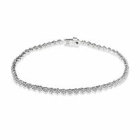 1.00 CT. T.W. Diamond Flower Cluster Bracelet in 14K White Gold|Peoples Jewellers