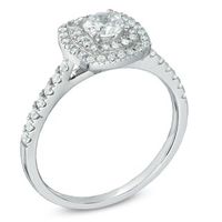 0.71 CT. T.W. Certified Canadian Diamond Frame Engagement Ring in 14K White Gold (I/I1)|Peoples Jewellers