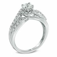 0.75 CT. T.W. Diamond Bypass Engagement Ring in 14K White Gold|Peoples Jewellers