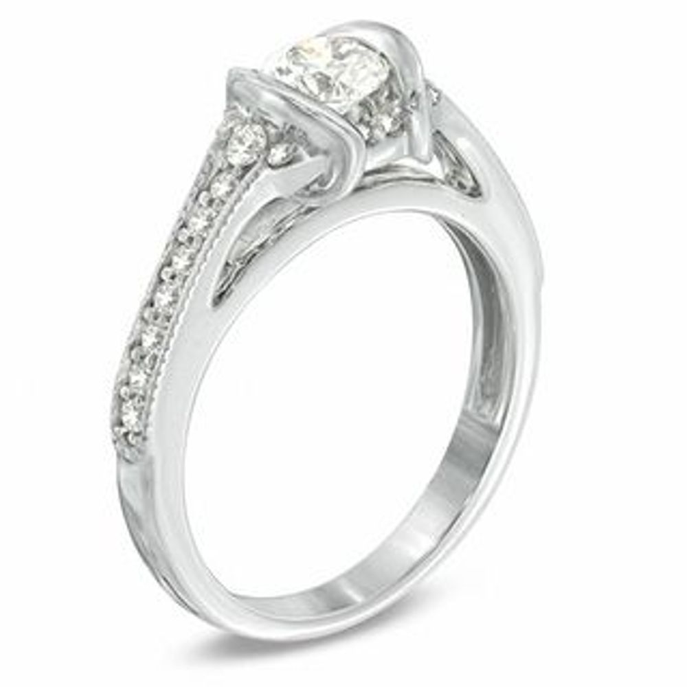 Sirena™ 0.83 CT. T.W. Diamond Vintage-Style Engagement Ring in 14K White Gold|Peoples Jewellers