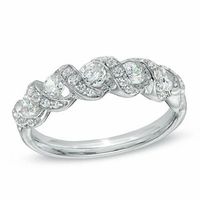0.70 CT. T.W. Diamond Cascading Anniversary Band in 14K White Gold|Peoples Jewellers