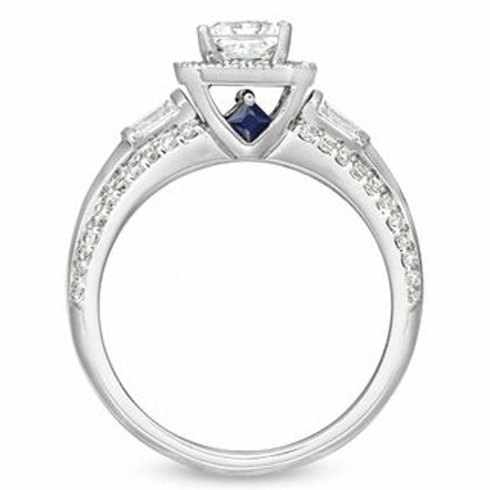 Vera Wang Love Collection 0.95 CT. T.W. Princess-Cut Diamond Edge Engagement Ring in 14K White Gold|Peoples Jewellers