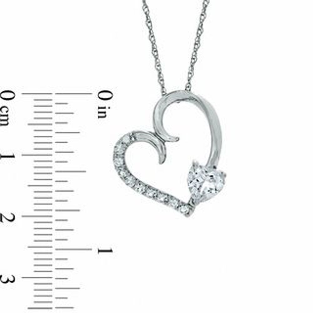 6.0mm Heart-Shaped Lab-Created White Sapphire Pendant in Sterling Silver|Peoples Jewellers