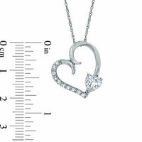 6.0mm Heart-Shaped Lab-Created White Sapphire Pendant in Sterling Silver|Peoples Jewellers