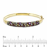 Multi-Gemstone Bangle in Sterling Silver with 18K Gold Plate - 7.25"|Peoples Jewellers