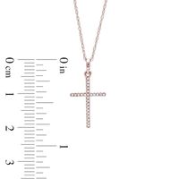 0.05 CT. T.W. Diamond Cross Pendant in 10K Rose Gold|Peoples Jewellers