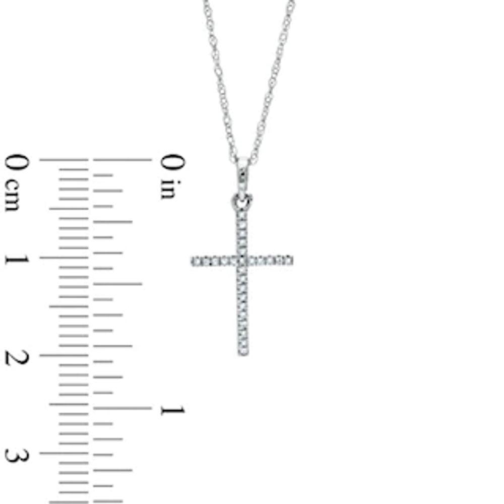 0.05 CT. T.W. Diamond Cross Pendant in 10K White Gold|Peoples Jewellers