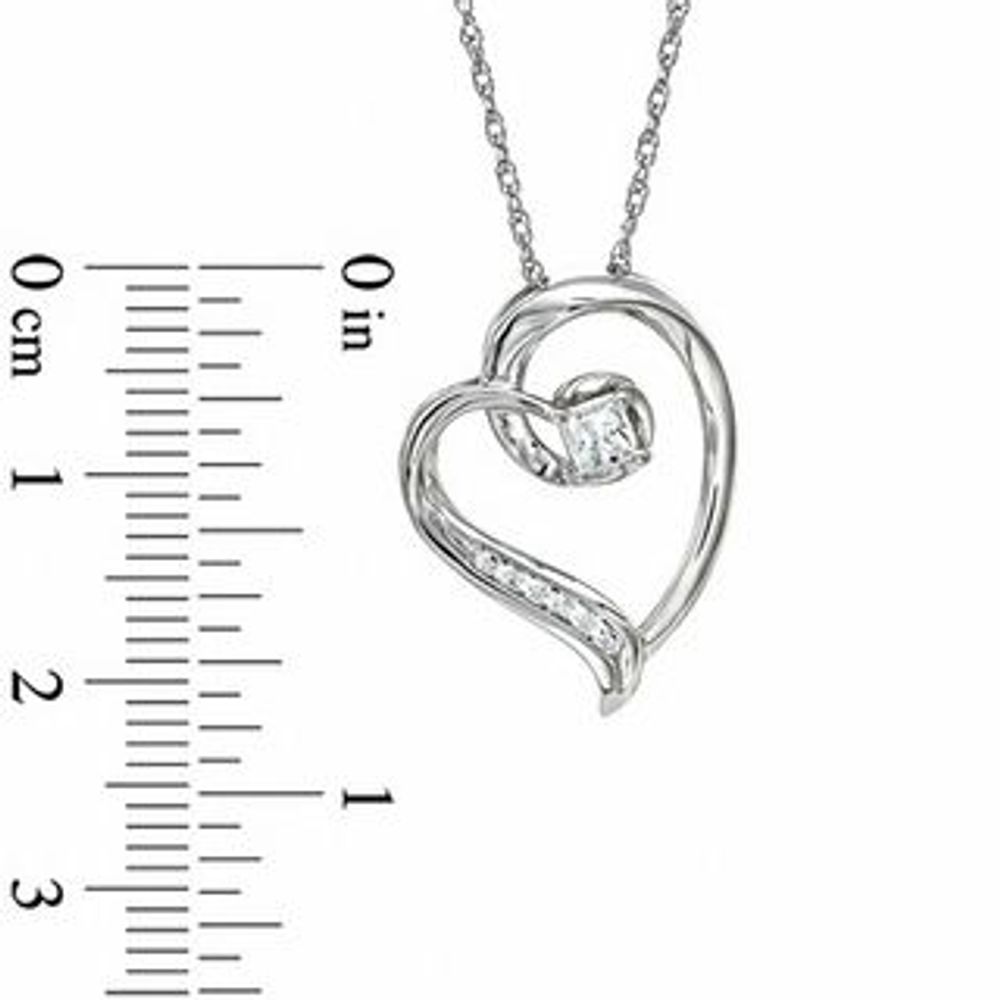 0.25 CT. T.W. Diamond Heart Pendant in 10K White Gold|Peoples Jewellers