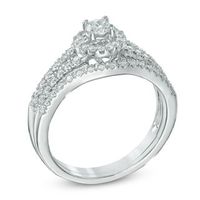 0.50 CT. T.W. Diamond Frame Bridal Set in 14K White Gold|Peoples Jewellers