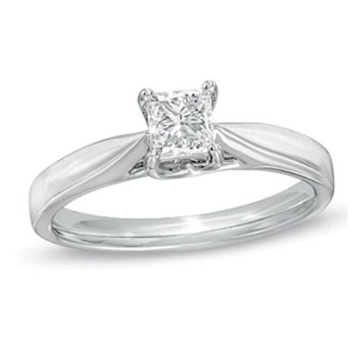 Celebration Canadian Ideal CT. Princess-Cut Diamond Ring in 14K White Gold (I/I1)|Peoples Jewellers