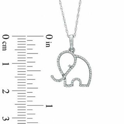 0.10 CT. T.W. Diamond Elephant Pendant in 10K White Gold|Peoples Jewellers