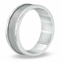 Men's 8.0mm Satin Stepped Edge Comfort Fit Titanium Band - Size 10|Peoples Jewellers