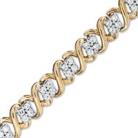 1.00 CT. T.W. Quad Diamond "X" Bracelet in 10K Gold|Peoples Jewellers