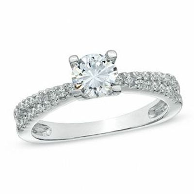 0.60 CT. T.W. Diamond Double Row Engagement Ring in 10K White Gold|Peoples Jewellers