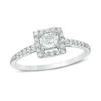 0.45 CT. T.W. Princess-Cut Diamond Frame Engagement Ring in 10K White Gold|Peoples Jewellers