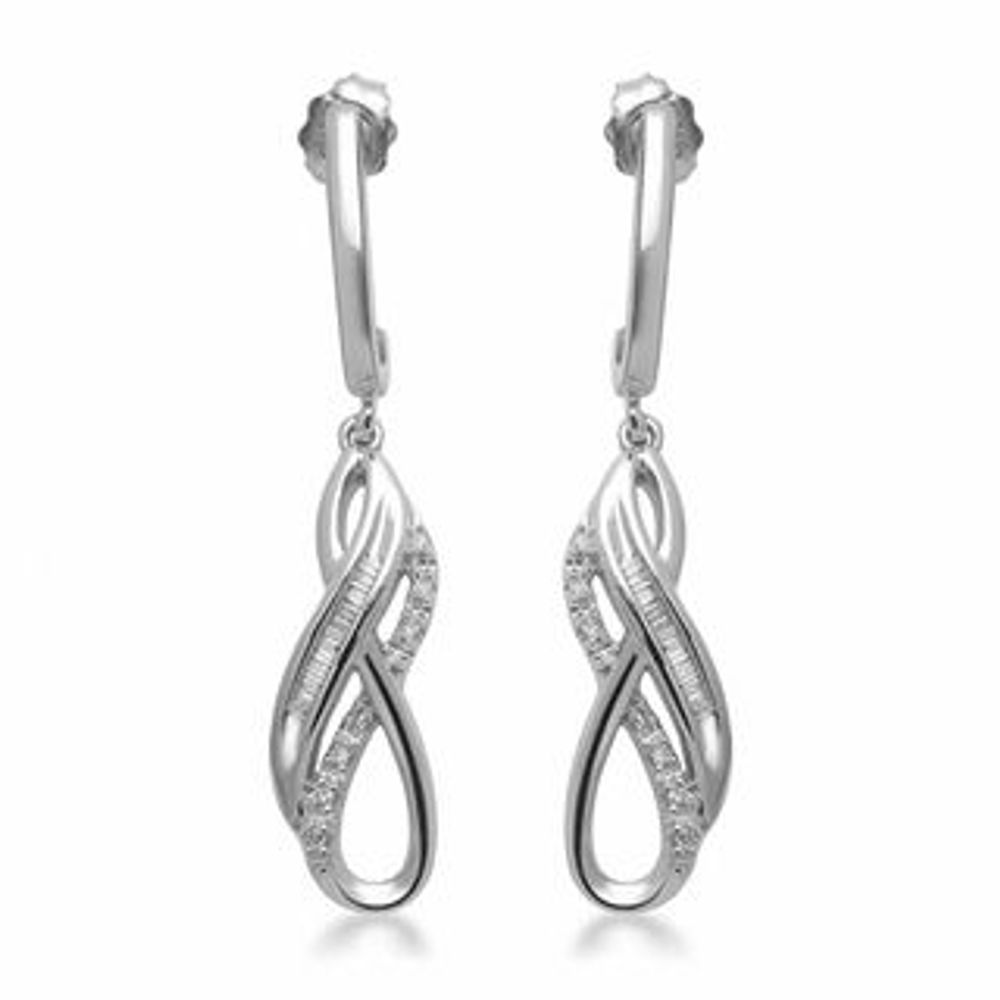 0.15 CT. T.W. Diamond Layered Infinity Drop Earrings in Sterling Silver|Peoples Jewellers