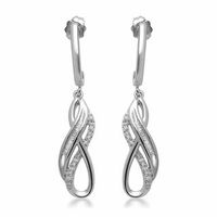 0.15 CT. T.W. Diamond Layered Infinity Drop Earrings in Sterling Silver|Peoples Jewellers