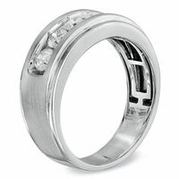 Men's 1.00 CT. T.W. Diamond Five Stone Band in 14K White Gold|Peoples Jewellers